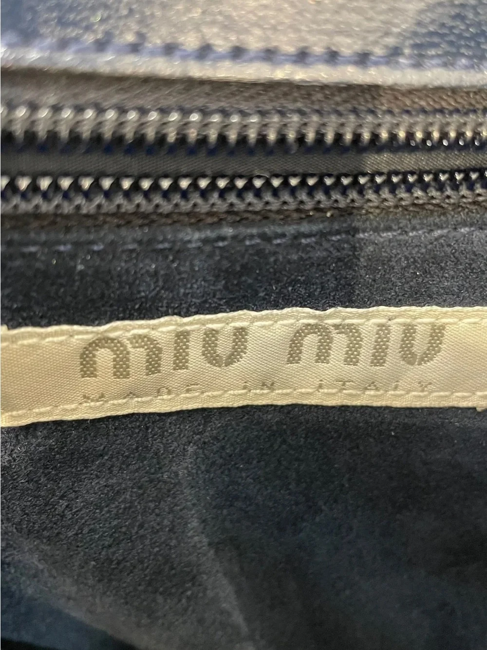 Miu Miu Two-Tone Shoulder Bag in Light Gray and Black